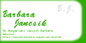 barbara jancsik business card